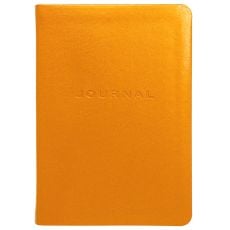 Simulated Leather Travel Journal Ruled - Metal Kid Orange