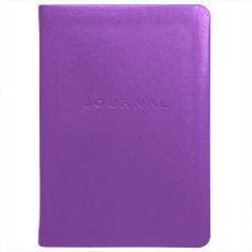 Simulated Leather Travel Journal Ruled - Metal Kid Purple