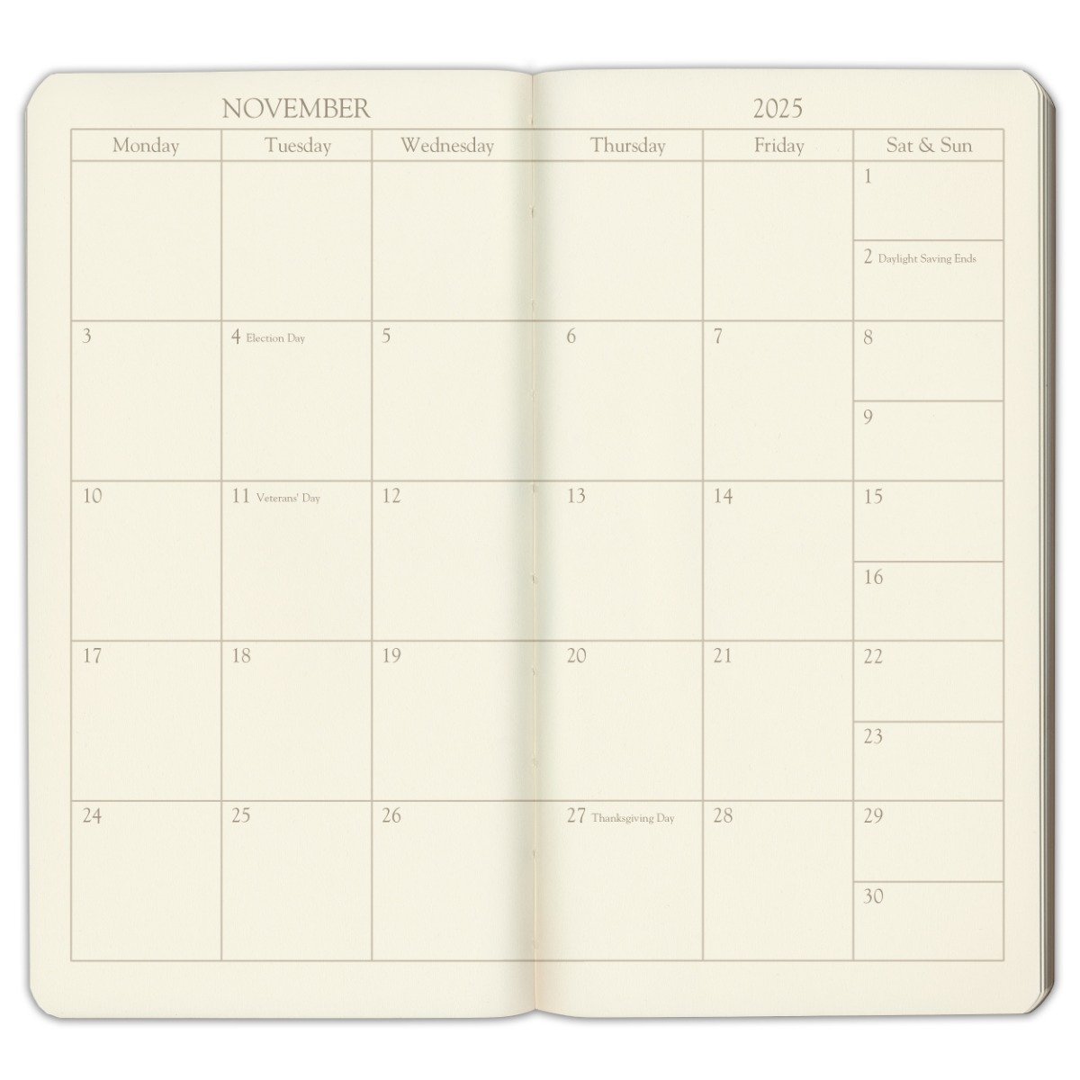 Gallery Leather Pocket Weekly Monthly Planner 2025, Elegantly Bound Calendar ...