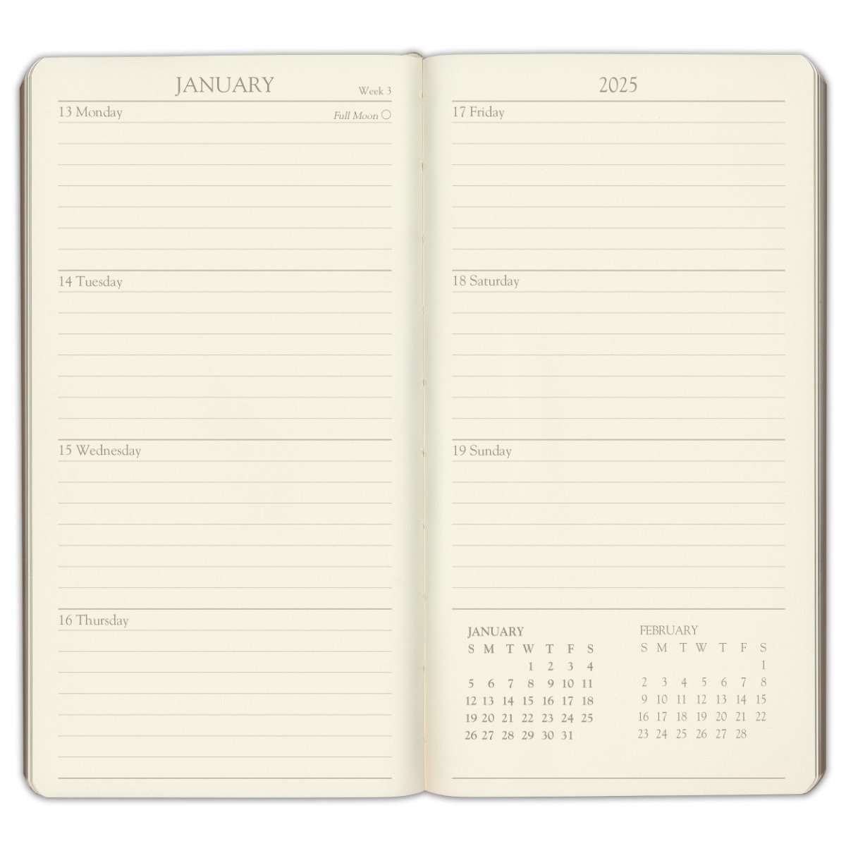 Gallery Leather Pocket Weekly Monthly Planner 2025, Elegantly Bound Calendar ...