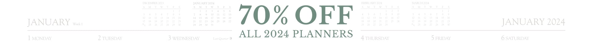 70% off 2024 Planners