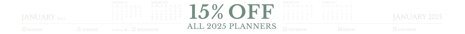 15% off 2025 Planners