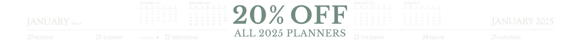 20% off 2025 Planners