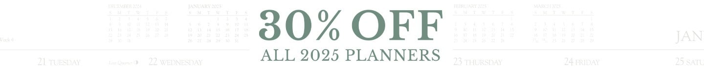 30% off 2025 Planners