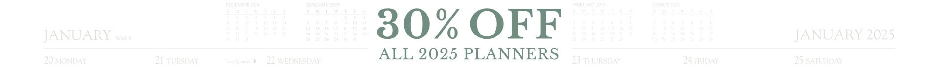 30% off 2025 Planners