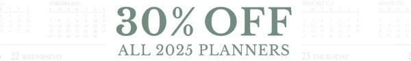 30% off 2025 Planners